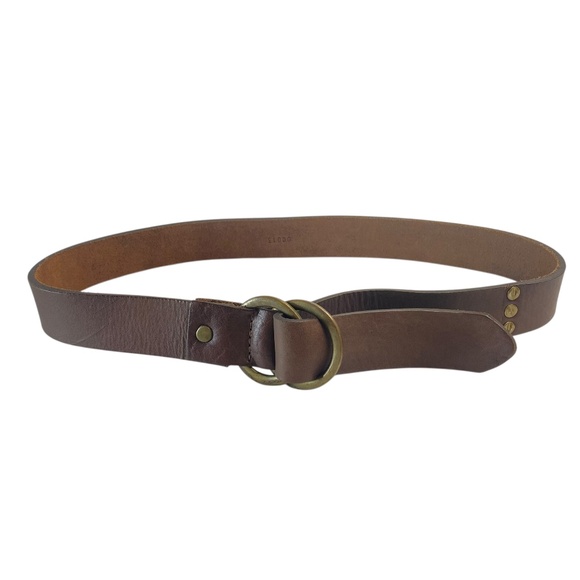 Distressed Leather Generic Double-O-Ring belt in Vintage Brown Size 30 - Picture 1 of 6